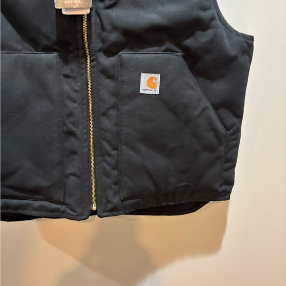 🔥🔥Brand New Carhartt Duck Canvas Black Insulated Vest. Size Large🔥🔥 - Picture 5 of 12